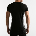 Striped Logo T-Shirt // Black (M)