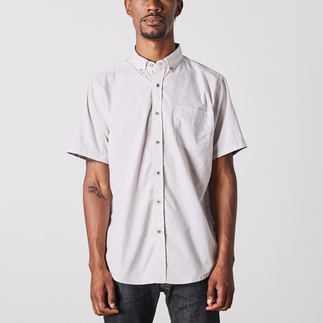 Visitor // Stripe Short Sleeve Shirt // Khaki (S)