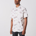 Visitor // Floral Print Short Sleeve Shirt // White (XL)