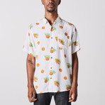 Visitor // Coconut Printed Short Sleeve Shirt // White (S)