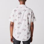 Visitor // Floral Print Short Sleeve Shirt // White (XL)