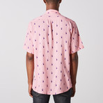 Visitor // Hula Short Sleeve Shirt // Pink + Purple (XL)