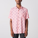 Visitor // Hula Short Sleeve Shirt // Pink + Purple (XL)
