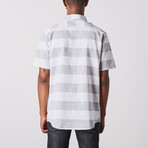 Natural Blue // Gray Horizontal Short Sleeve Shirt // Gray (S)