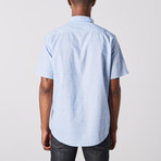 Visitor // Stripe Short Sleeve Shirt // Blue (L)