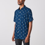 Visitor // Hula Short Sleeve Shirt // Navy + Khaki (M)