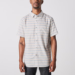 Natural Blue // Horizontal Short Sleeve Shirt // Natural (M)