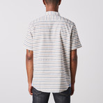Natural Blue // Horizontal Short Sleeve Shirt // Natural (M)