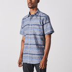 Visitor // Horizontal Short Sleeve Shirt // Navy (XL)