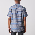 Visitor // Horizontal Short Sleeve Shirt // Navy (XL)