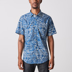 Visitor // Batik Print Short Sleeve Shirt // Indigo (L)