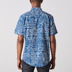 Visitor // Batik Print Short Sleeve Shirt // Indigo (L)