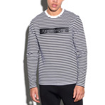 Striped Arc Long Sleeve T-Shirt // Black + White (XL)