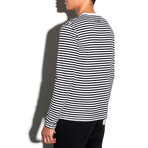 Striped Arc Long Sleeve T-Shirt // Black + White (XL)