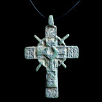 Late Medieval Silvered Bronze Radiate Cross Pendant // Europe Ca. 15th Century CE