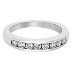 Jalce 18k White Gold Diamond Wedding Band // Ring Size 6.75