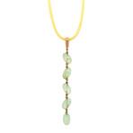 Valente 18k Rose Gold Diamond + Prehnite Pendant