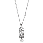 Giantti 18k White Gold Diamond + Pearl Necklace