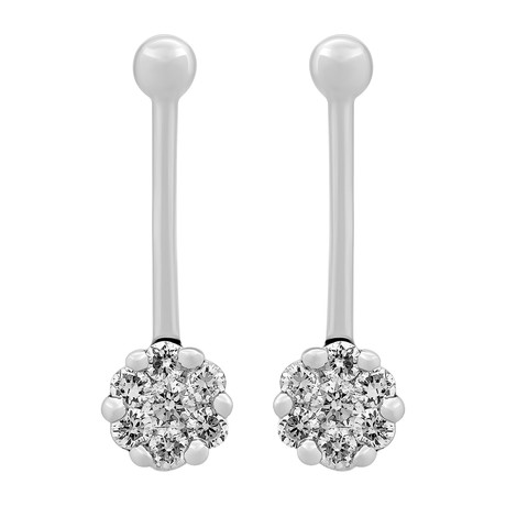 Valente 18k White Gold Diamond Earrings