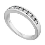 Jalce 18k White Gold Diamond Wedding Band // Ring Size 6.75