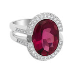 Gubelin 18k White Gold Tourmaline + Diamond Ring // Ring Size: 6.5