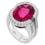 Gubelin 18k White Gold Tourmaline + Diamond Ring // Ring Size: 6.5