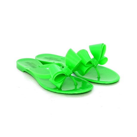 Jelly PVC Bow Sandal // Green (Euro: 34.5)