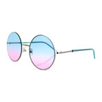 Marc Jacobs // Women's Round Sunglasses // Palladium Aqua + Pink