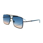 Marc Jacobs // Men's Pilot Sunglasses // Dark Ruthenium + Blue + Orange