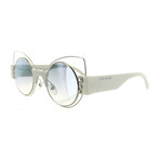 Marc Jacobs // Women's Cat-Eye Sunglasses // White + Violet + Silver