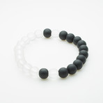 Healing Stone Balance Bracelet // Onyx + Clear Quartz (Medium)