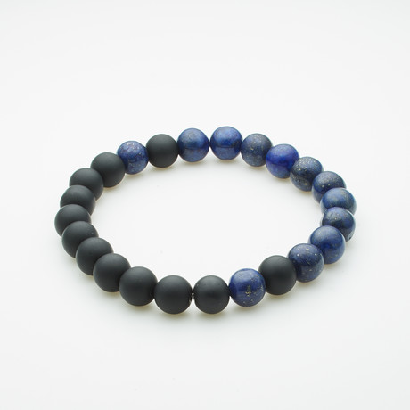Healing Stone Balance Bracelet // Onyx + Lapis Lazuli (Small)