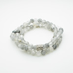 Healing Stone 2-In-1 Necklace + Wrap Bracelet // Cloud Quartz (M)