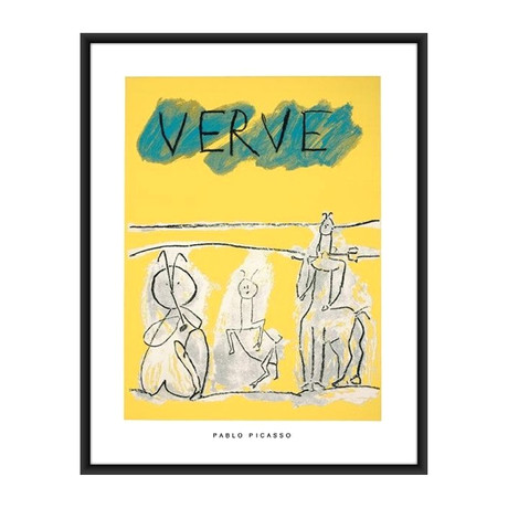 Framed Picasso Silkscreen // Cover For Verve 1951 // Three Figures