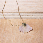 14K Gold Rose Quartz Necklace