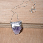 Silver Amethyst Quartz Necklace