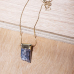 14K Gold Blue Kyanite Necklace