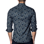 Long Sleeve Shirt // Blue Multi Geometric Paisley (L)