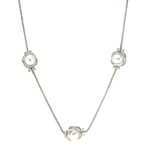 Fred of Paris Baie Des Anges Platinum Diamond + Freshwater Pearl Necklace