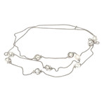 Fred of Paris Baie Des Anges Platinum Diamond + Freshwater Pearl Necklace