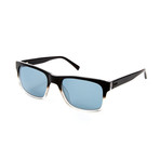 Logan Rectangle Polarized Sunglasses // Black Fade + Clear Crystal