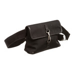 Gucci // Black Canvas Leather GG Waist Bag // Pre-Owned