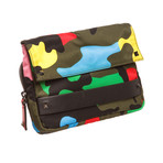 Valentino // Psychedelic Camo Rockstud Nylon Leather Clutch Bag // Pre-Owned