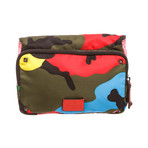 Valentino // Psychedelic Camo Rockstud Nylon Leather Clutch Bag // Pre-Owned