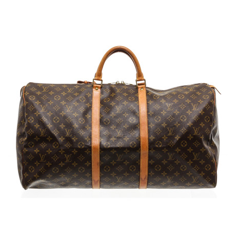 Louis Vuitton // Monogram Canvas Leather Keepall 55cm Duffle Bag Luggage // Pre-Owned