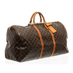 Louis Vuitton // Monogram Canvas Leather Keepall 55cm Duffle Bag Luggage // Pre-Owned