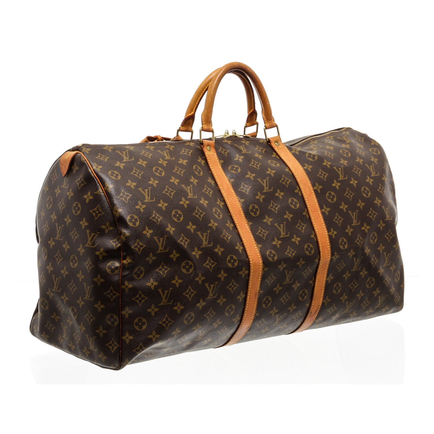 Louis Vuitton // Monogram Canvas Leather Keepall 55cm Duffle Bag Luggage // Pre-Owned - Louis ...