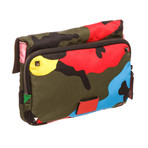 Valentino // Psychedelic Camo Rockstud Nylon Leather Clutch Bag // Pre-Owned