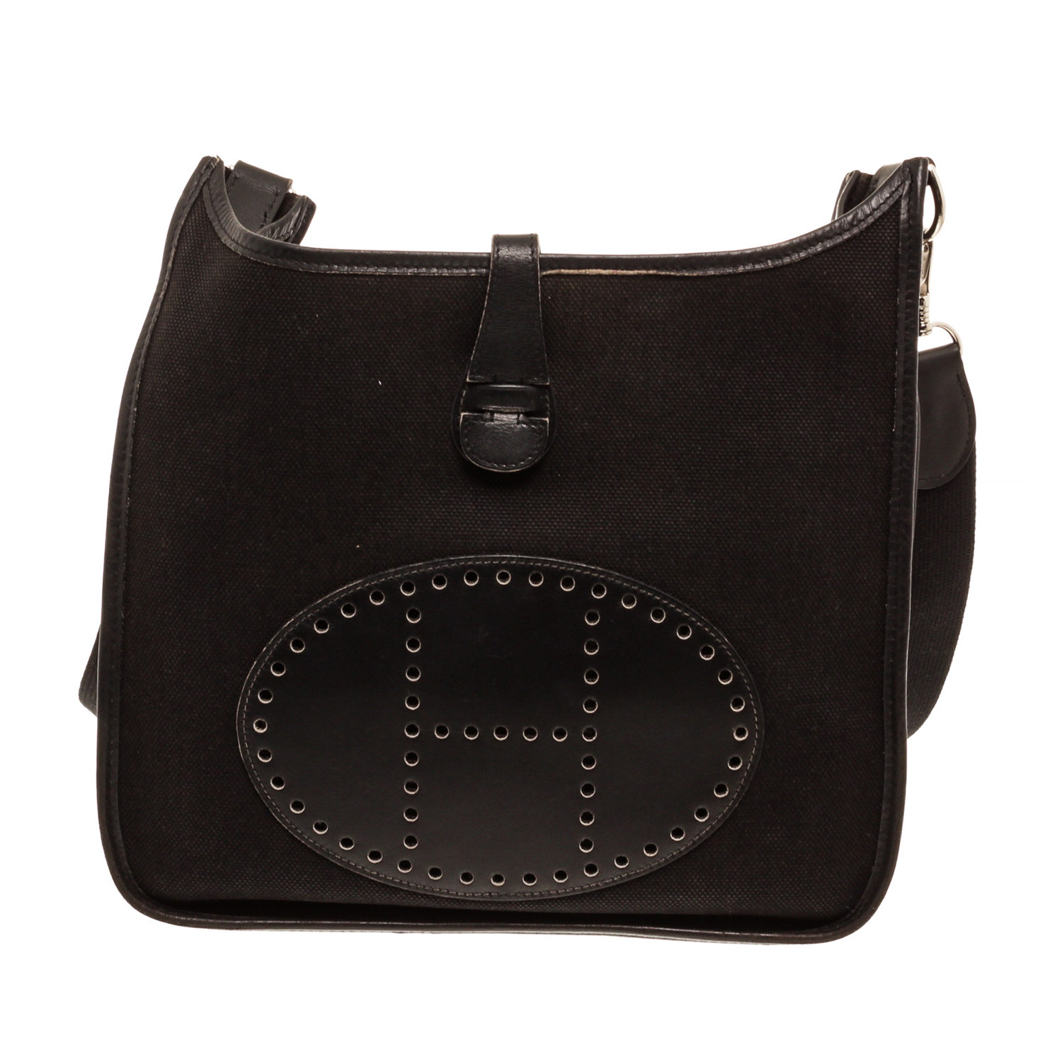 Hermes // Black Canvas Leather Evelyne I PM Bag // Pre-Owned - Louis Vuitton & More - Touch of ...