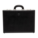 Versace // Black Leather Medusa Hard Sided Briefcase // Pre-Owned